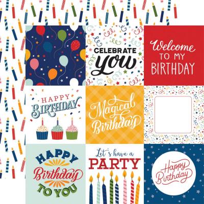 Echo Park Birthday Salutations Designpapier - Journaling Squares